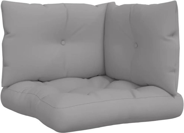vidaXL Palettenkissen 3-teiliges Set aus Polyester in Grau, UV-beständig und wasserabweisend - Bild 1