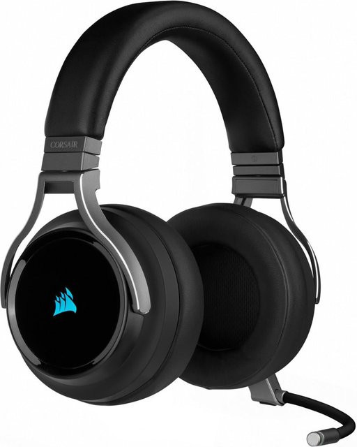 Corsair VIRTUOSO RGB Carbon Gaming-Headset kabellos Over-Ear Schwarz/Grau mit USB und 3,5 mm Anschluss - Bild 1