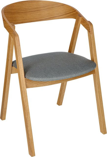 VEGA Stapelstuhl Calma in Grau mit Eichengestell, 2er Pack, B/T/H: 54 x 53 x 79 cm - Bild 1