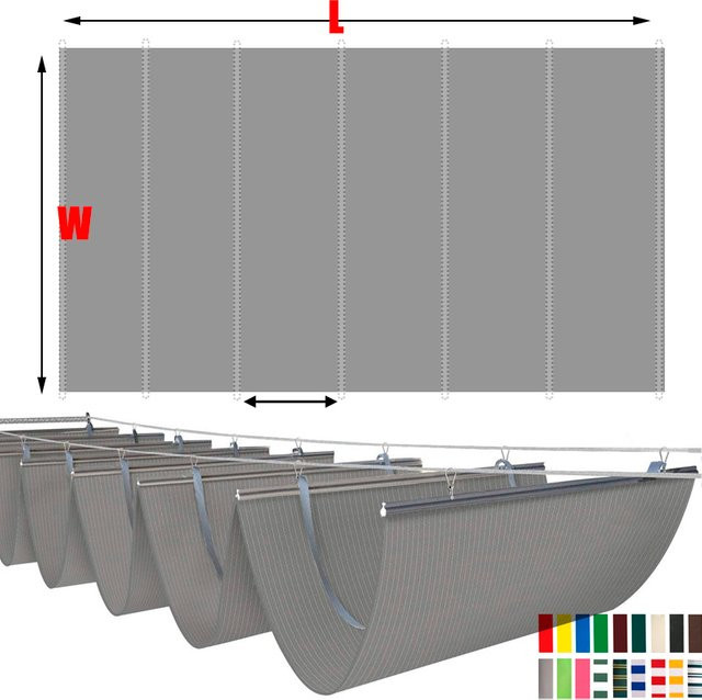 Wasserdichte Outdoor Pergola Wave Shade Canopy Markise aus UV-beständigem Gewebe in Grau - Bild 1