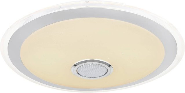 Globo LED-Deckenleuchte Dunny 2-flammig Weiß Chrom dimmbar mit Fernbedienung B/T/H: 43 x 43 x 10,5 cm - Bild 2