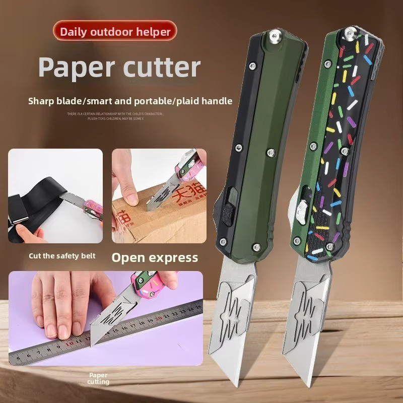 Multifunktionales Universalmesser aus Zinklegierung als Büro-Papierschneider inklusive 10 Klingen in Multicolor - Bild 3