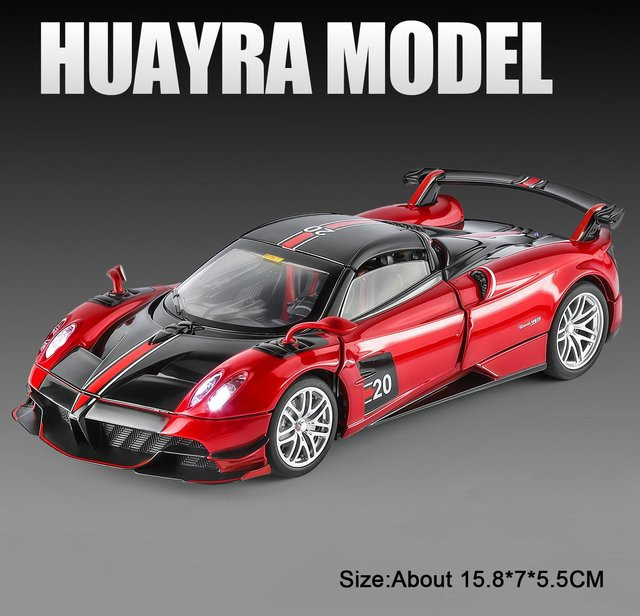 Linyi toy car Pagani Huayra Bc Zonda R Miniatur-Sportwagen, 1:32, mit Licht und Sound, ab 14 Jahren - Bild 1