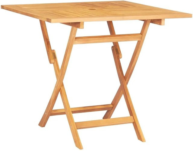 vidaXL Gartentisch aus Teak-Massivholz klappbar, braun, B/T/H: 85 x 85 x 76 cm - Bild 1