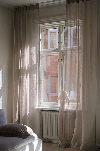 Jotex Multifunktionsgardine im 2er-Pack, beige, semi-transparent, Polyester, Höhe: 134 cm - Bild 1