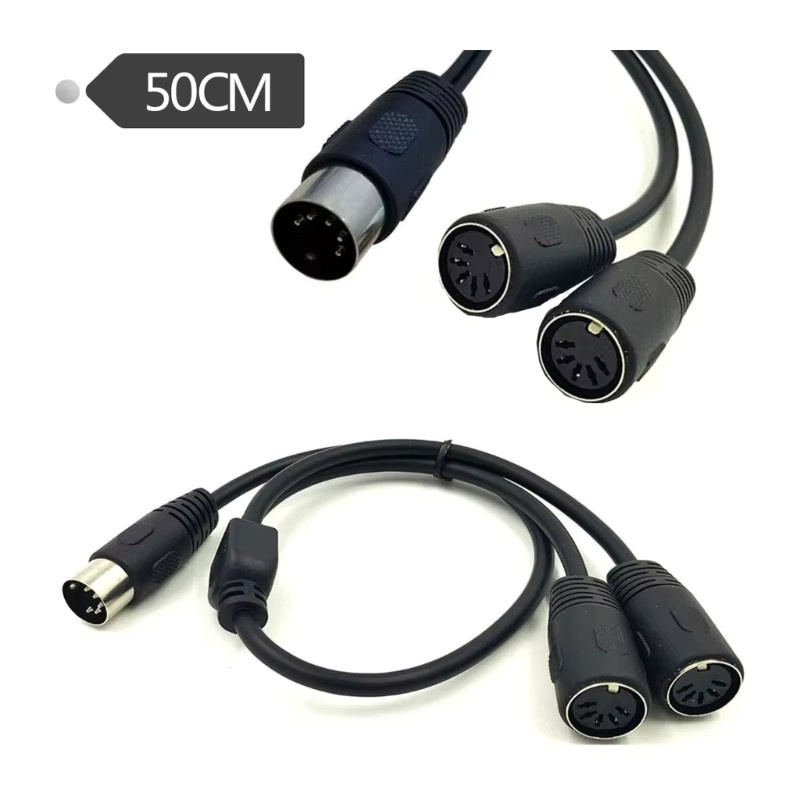 Deek-Robot MIDI 5-Pin Y-Adapterkabel, 19,6 Zoll, 1x DIN 5-Pin Stecker auf 2x DIN 5-Pin Buchse, Schwarz - Bild 2