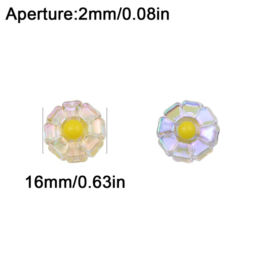 JHNBY Perlen, Acryl, Mehrfarbig, Blumen, 16 mm - Bild 2