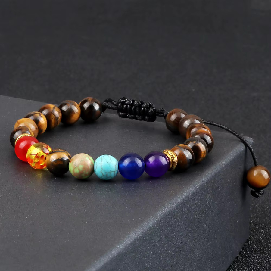 Reliatonny Armband, Lava Stein, Tigerauge, Bunt, Unisex - Bild 2