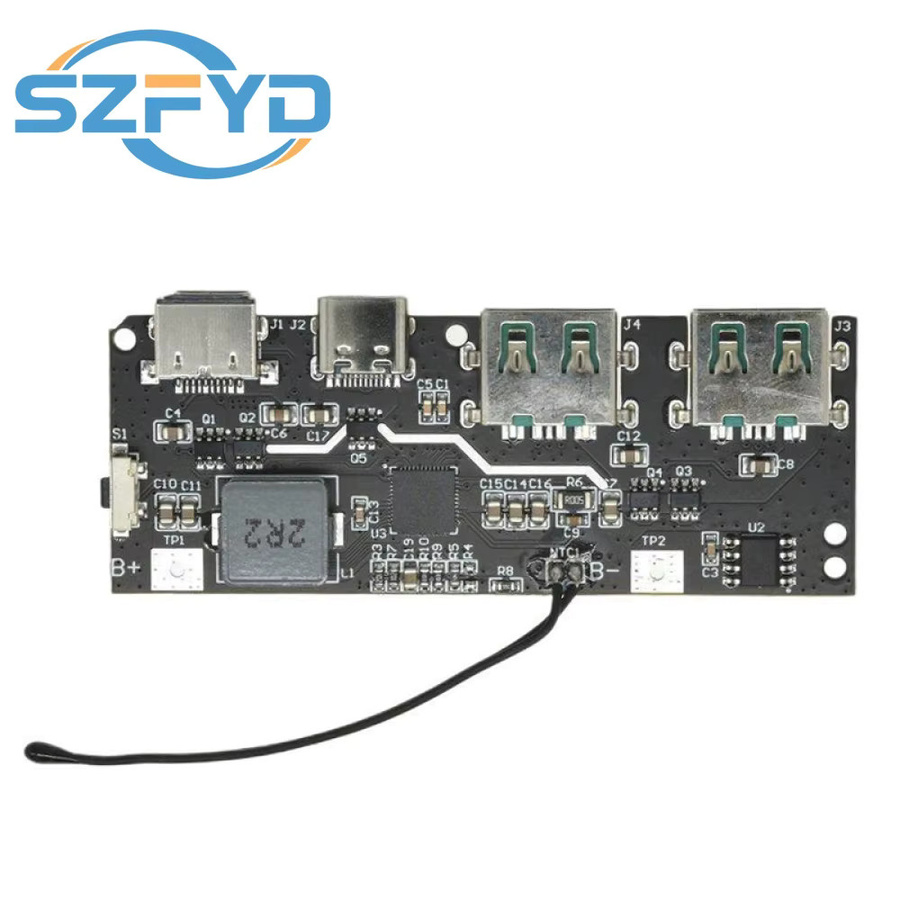 DIY Power Bank Modul 22,5 W mit 5 Ports, Bidirektionales Schnelllade-Kit mit QC4+ und PD 3.0, Farbe: Schwarz - Bild 2
