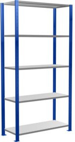 Schulte Grundregal Steckregal MULTIplus85 mit 5 Fachböden und Kreuzstrebe, Farbe: Enzianblau, B/T/H: 200 x 100 x 40 cm - Bild 1