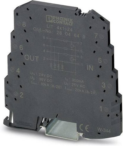 Phoenix Contact 2804649 LIT 4X1-24 Überspannungsschutz-Ableiter für Verteilerschrank, 5 kA, Grau, 10er Set - Bild 1