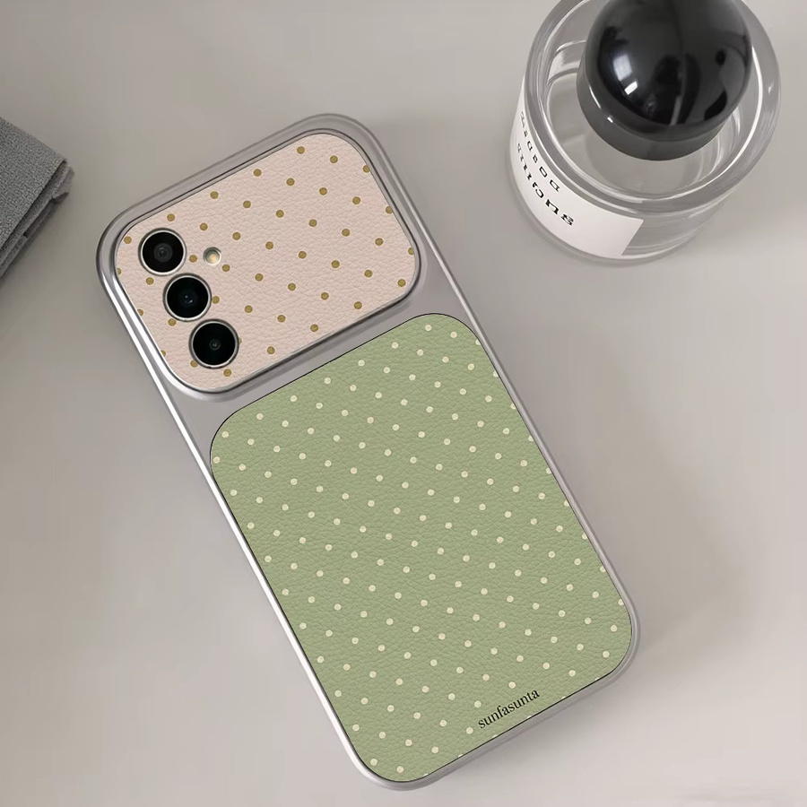 Handyhülle für Samsung Galaxy S26 S25 S24 S23 Ultra Plus FE in Matcha-Grün Gepunktet im Milchigen Stil - Bild 2