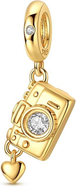 Parmuz Anhänger Kamera, 925 Silber, Perle, Gold, Damen - Bild 1