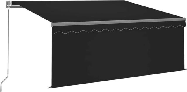 Furnicato Markise manuell einziehbar mit Rollo aus Aluminium und Polyestergewebe in Anthrazit B: 3 m, H: 25 m - Bild 1
