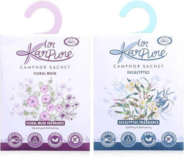 Cycle Pure Karpure Kampferbeutel 2er Pack 30g Lufterfrischer mit Blumigem Moschus und Eukalyptus in Weiß - Bild 1