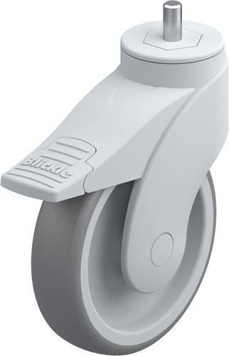 Blickle Lenkrolle LWG-TPA 126G-FI-GS10 mit Feststeller, Farbe: Grau/Silber, Rad-Durchmesser: 125 mm, Tragfähigkeit: 110 kg - Bild 1