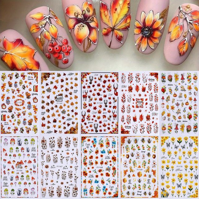 SWEET TREND Nagelaufkleber Herbst Winter Serie, 10 Stück - Bild 1