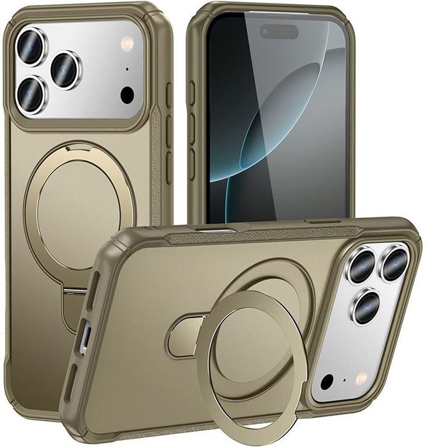 YULIN Magnetischer Metallring Ständer für MagSafe kompatible iPhone Hüllen, Farbe: Beige - Bild 1