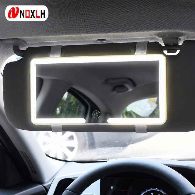 LED Make-up Spiegel für das Auto mit HD-Spiegel, drei Dimmstufen und Touchscreen-Steuerung zur Montage an der Sonnenblende - Bild 1