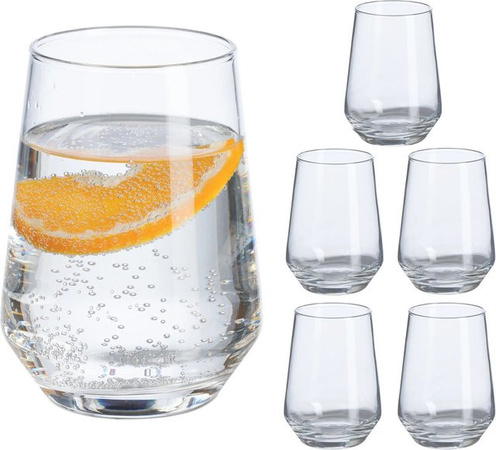 Relaxdays Trinkgläser 6er Set aus Glas, transparent, Höhe: 11,5 cm, Durchmesser: 8,5 cm