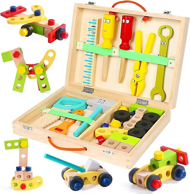 Toys-Glory Fourall Werkzeugkasten Holzspielzeug, 34 Teile, ab 3 Jahre - Bild 1