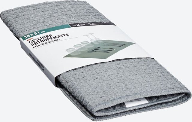NKD Geschirr-Abtropfmatte in Grau, B/T: 51 x 38 cm - Bild 1