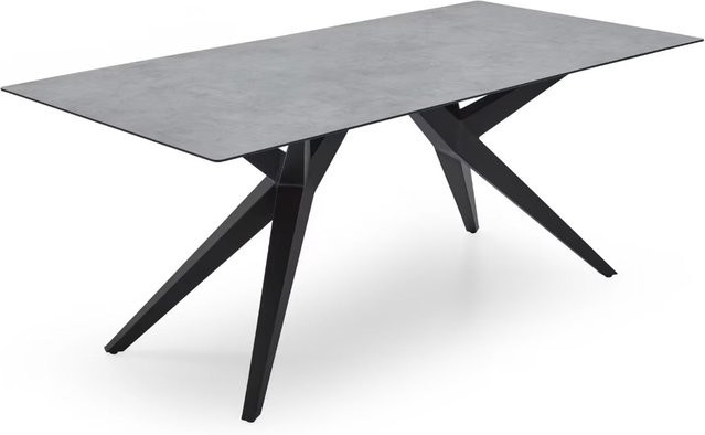 Niehoff Esstisch Trinidad im Zement-Design in Grau mit X-Gestell - Bild 1