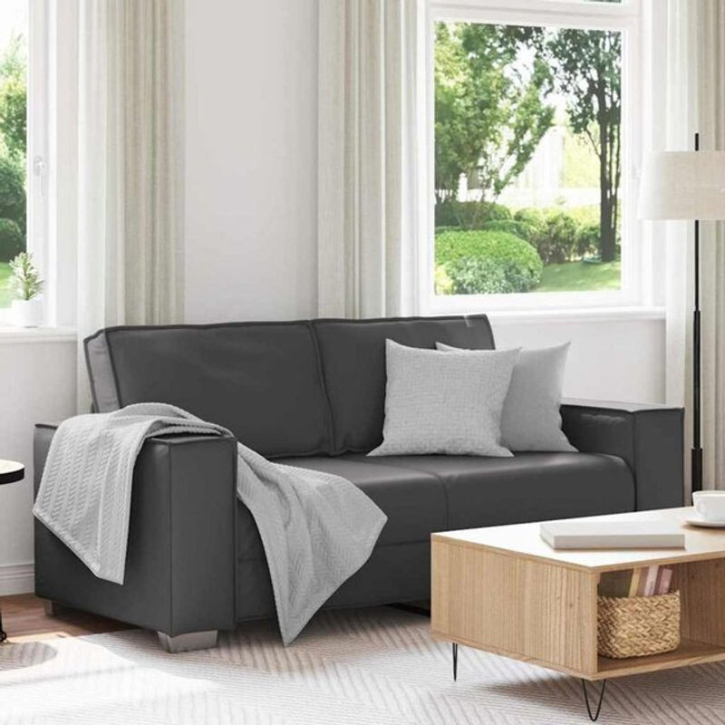 vidaxl Loveseat Sofa Grau 2-Sitzer aus Kunstleder mit modernem Design - Bild 1