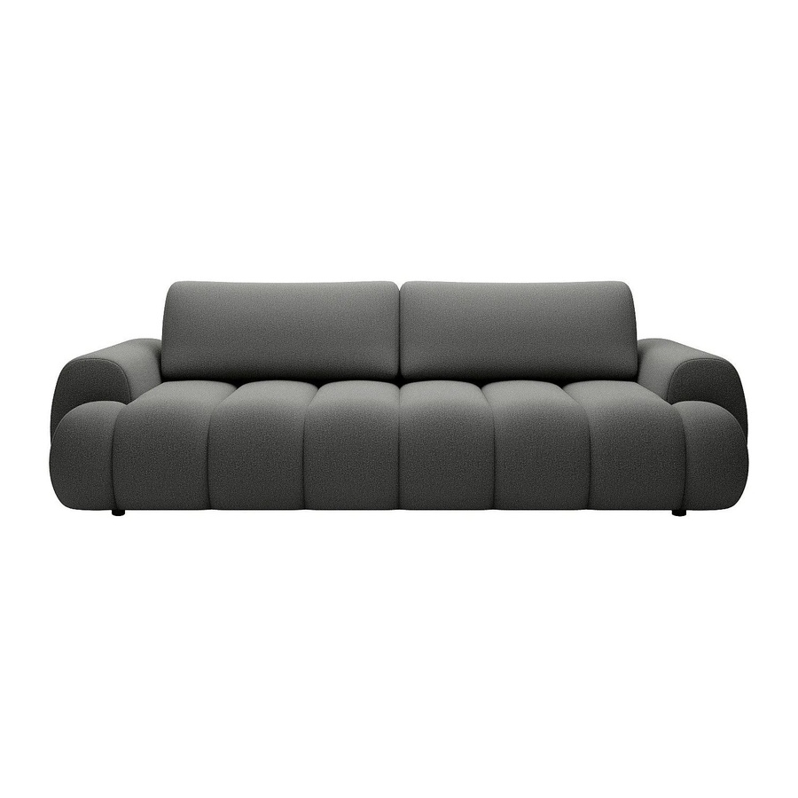 Vente-unique Schlafsofa Fridora Grau mit Schlaffunktion aus Stoff, Breite: 263 cm - Bild 2