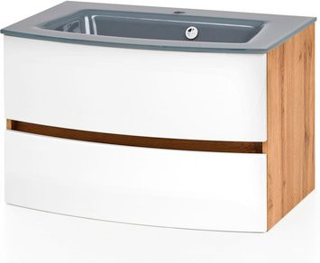 HELD MÖBEL Waschtisch Kopenhagen in Weiss, Wandmontage, B/H/T: 80 x 53 x 49 cm - Bild 1