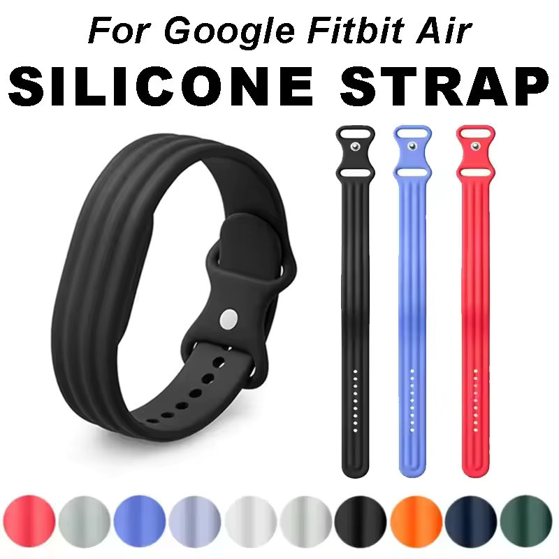 Einfarbiges Silikon-Sportarmband für Google Fitbit Air, Unisex, Blau - Bild 2