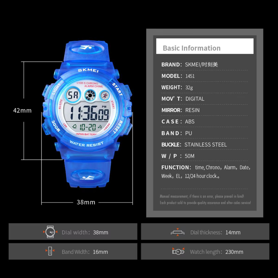 SKMEI Digitaluhr, Chronograph, Kunststoff, Bunt, Kinder - Bild 2