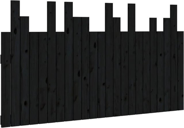 vidaXL Wand-Kopfteil aus Massivholz Kiefer in Schwarz mit rustikaler Optik, B/H/T: 146,5 x 80 x 3 cm - Bild 1