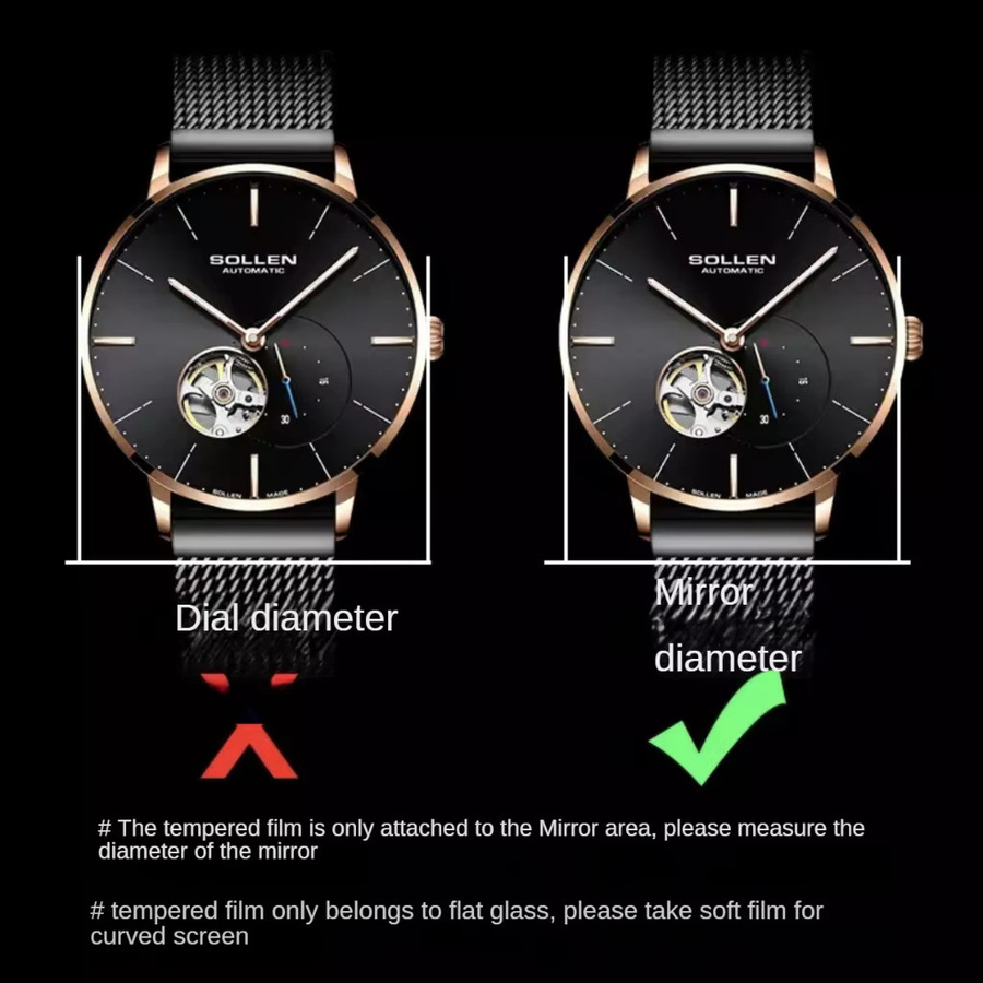 YIFILM Smartwatch Schutzfolie Glas, 34-43 mm, Unisex - Bild 5