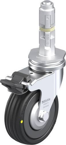 Blickle Lenkrolle LRA-VPA 75K-FI-EL-FA-E02 mit Feststeller in Schwarz und Silber, Rad-Durchmesser: 75 mm, Tragfähigkeit: 45 kg - Bild 1