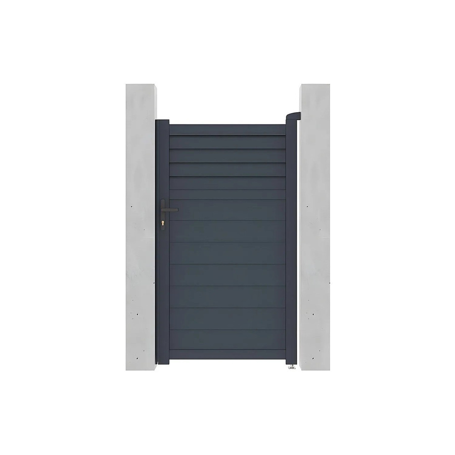 Vente-unique Viazo Aluminium Eingangstor als Flügeltor in Anthrazitgrau, Breite: 103 cm - Bild 2