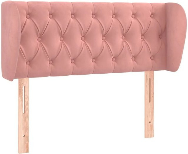 vidaXL Kopfteil mit Ohren in Rosa aus Samt, B/H: 103 x 88 cm, Tiefe: 23 cm - Bild 1