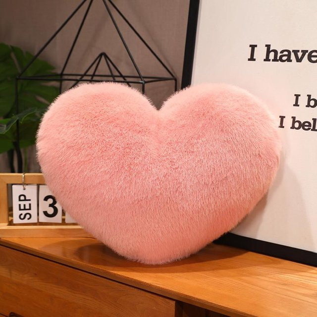 Yiran Health & Beauty Plüschkissen im nordischen Stil mit Stern, Mond und Herz in Pink, Durchmesser: 20 cm - Bild 1