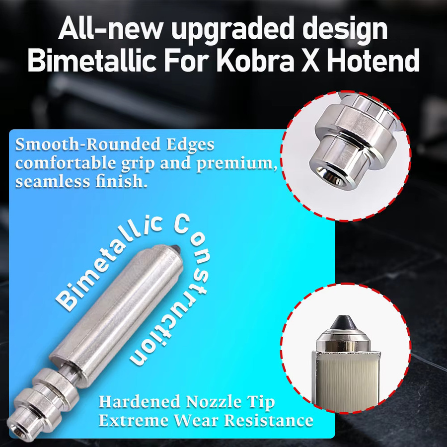 Anycubic Bimetallische Quick Swap Hotend-Düsen aus gehärtetem Stahl für Kobra X Combo 3D-Drucker, Farbe: Silber - Bild 2