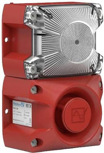 Pfannenberg Blitzleuchte Xenon PA X 1-05 24DC CL EN54 in Rot, Klar, mit Blitzlicht, Dauerton und Pulston, 24 V/DC, 105 dB - Bild 1