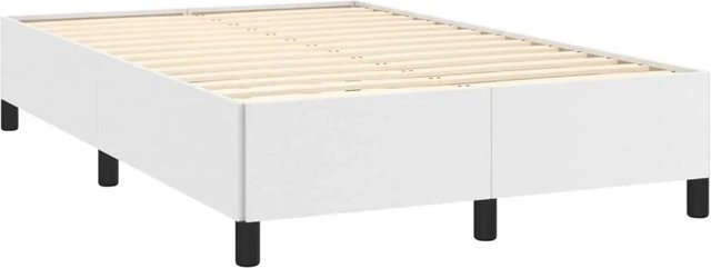 vidaXL Bettgestell mit Polsterung aus Kunstleder in Weiß B/T/H: 120 x 190 x 33,5 cm - Bild 1