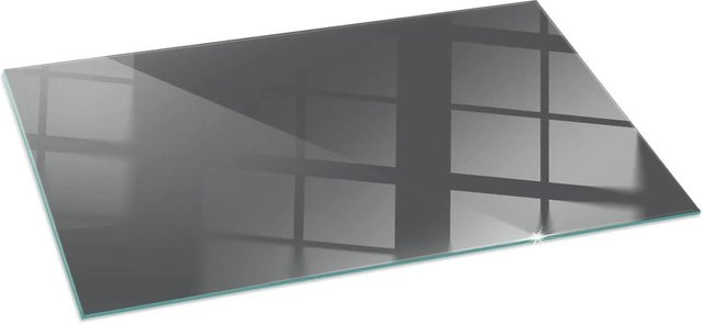 Tulup Glasplatte für Kamin als Funkenschutzplatte in Grau, B: 140 cm, T: 70 cm - Bild 1