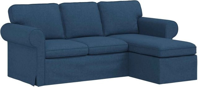 vidaXL Ecksofa Blau mit Stoffbezug und Metallrahmen, B/T/H: 215 x 138 x 80 cm - Bild 1