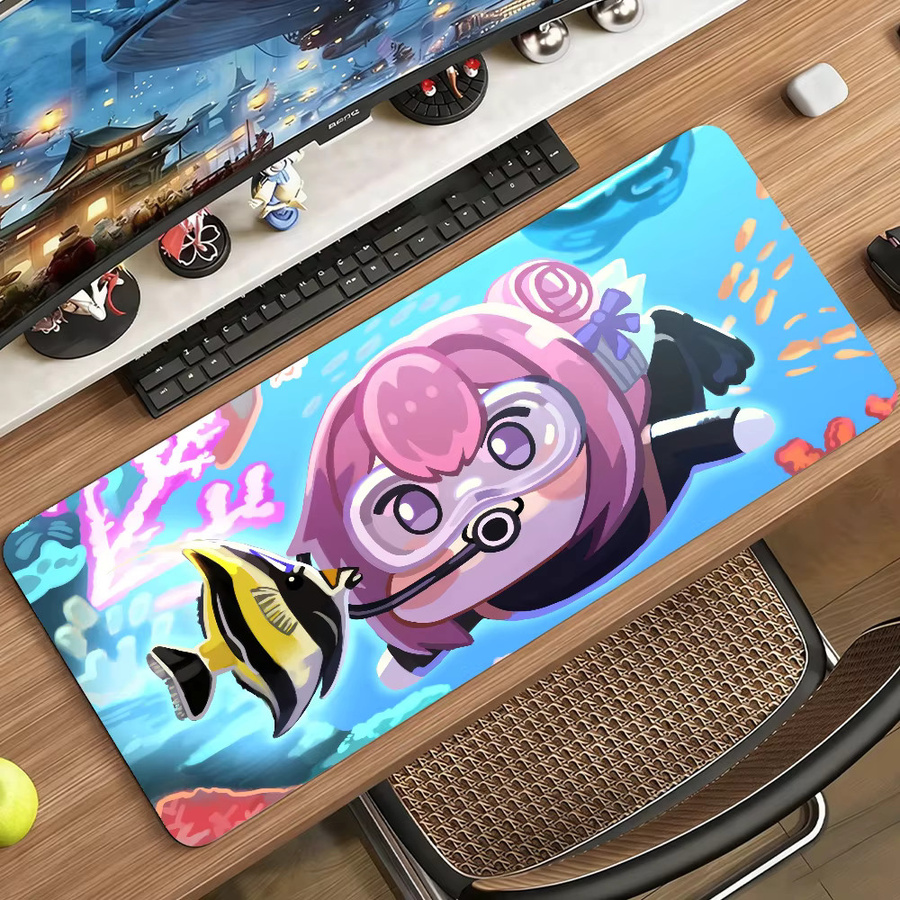 D-Doro Cute N-NIKKES Gaming-Mauspad in Multicolour, rutschfeste Gamer-Schreibtischunterlage für Laptop und Büro - Bild 5