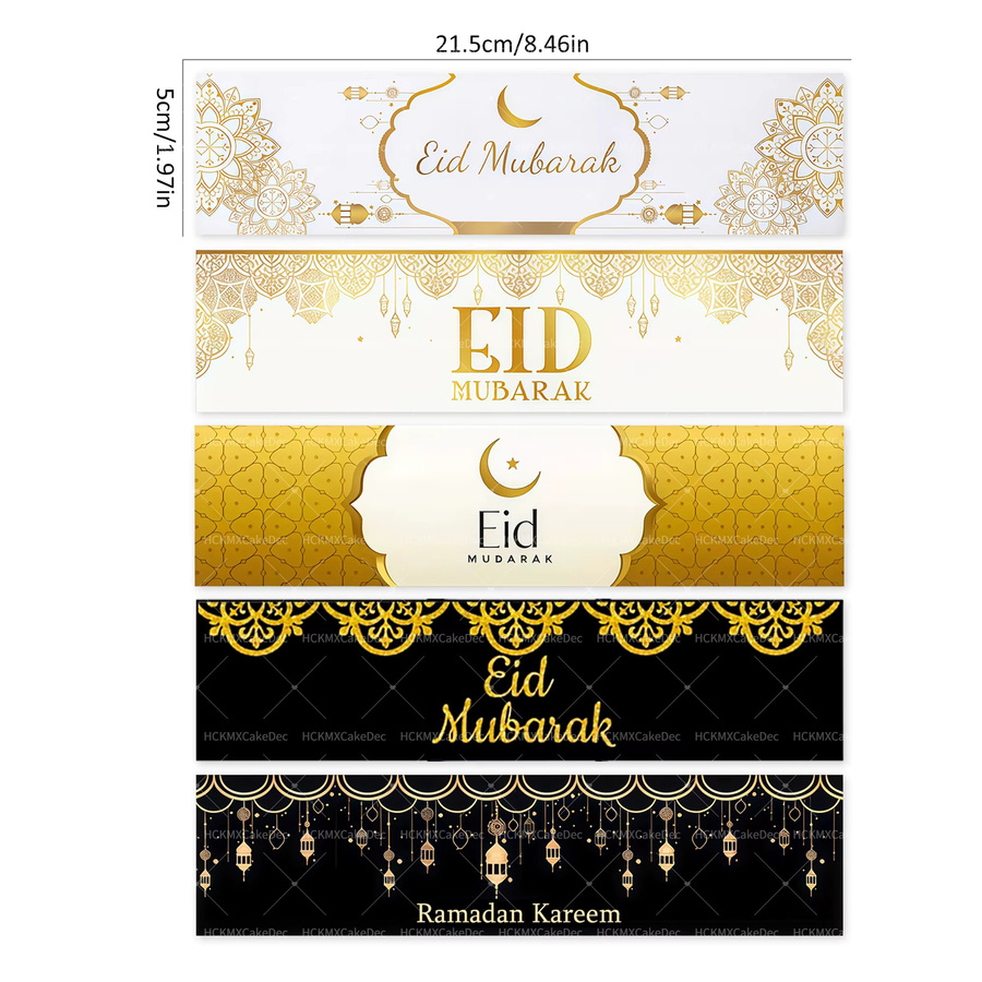 Eid Mubarak Wasserflaschen Aufkleber in Gold für Ramadan Kareem Party Dekorationen - Bild 4