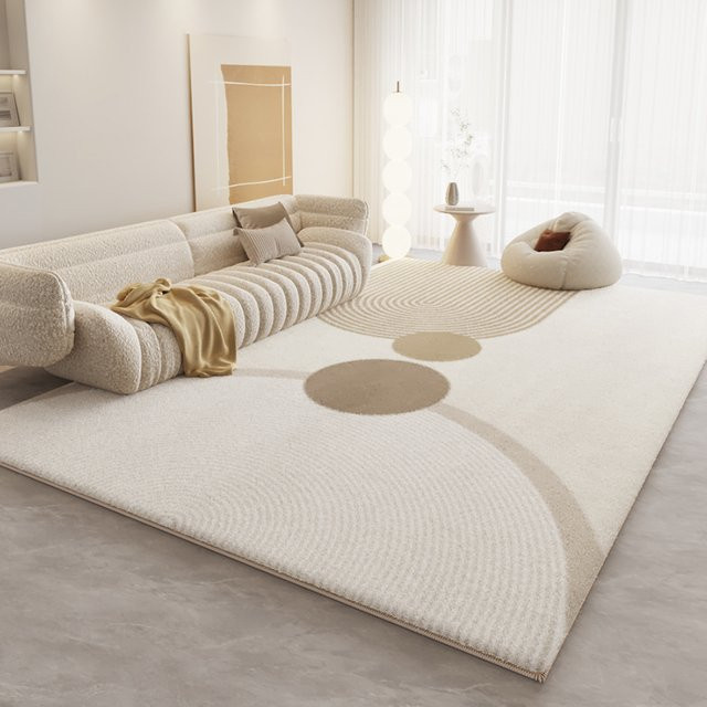 VIKAMA Moderner Teppich in Beige, Rutschfest und Langlebig, Abstraktes Design für Wohnzimmer und Schlafzimmer, B x T: 120 x 80 cm - Bild 1