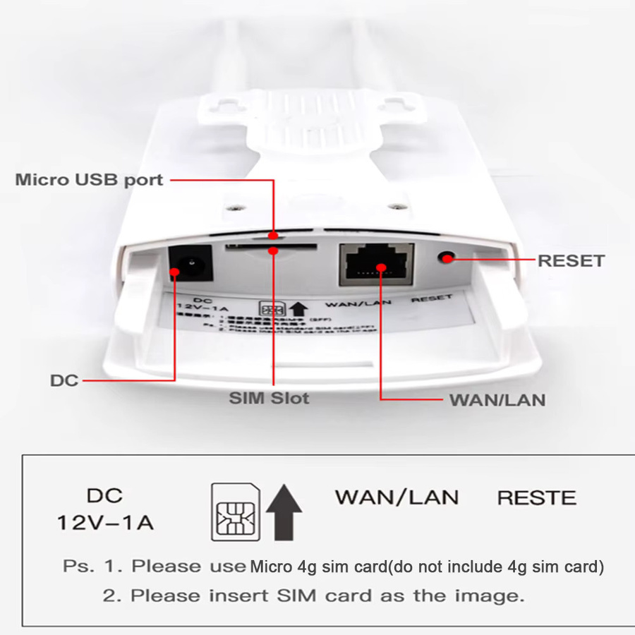 KuWFi Wasserdichter 4G LTE Outdoor WLAN Router mit CAT4 Modem für IP-Kameras in Weiß - Bild 4