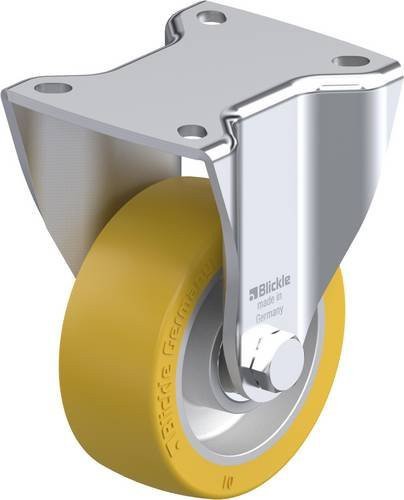 Blickle Bockrolle 101K-1 in Silber und Gelb mit 100 mm Rad-Durchmesser und einer Tragfähigkeit von max. 420 kg - Bild 1