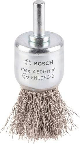 Bosch Pinselbürste gewellt aus rostfreiem Edelstahl in Silber, Durchmesser: 25 mm, Drahtstärke: 0,3 mm, Schaft-Ø: 6 mm - Bild 1