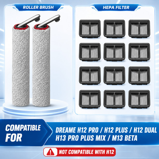 Dreame Ersatzteil-Set mit Hauptwalze und HEPA-Filter kompatibel für H12 Pro, H12 Plus, H12 Dual sowie H13 Pro Plus Mix und M13 Beta - Bild 1
